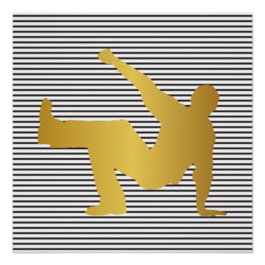Poster Hip hop Urban Dance Boy Stripes noir blanc (Devant)