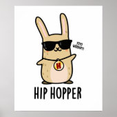 Poster Hip Hopper Funny Bunny Rabbit Pun (Devant)