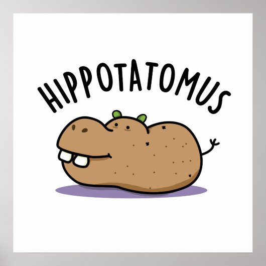 Poster Hip Potato-mus Funny Hippo Pun (Devant)
