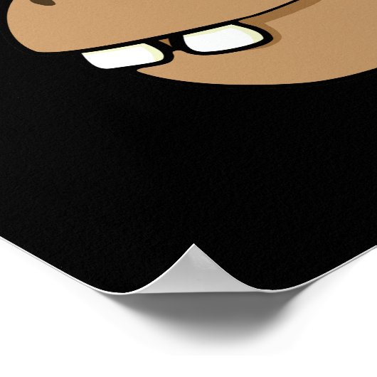 Poster Hip Potato-mus Funny Hippo Pun Dark BG (Coin)