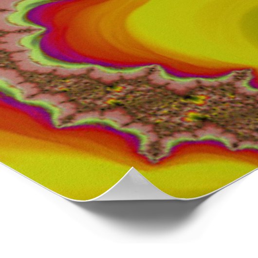 Poster Hip Soixante Super Psychedélique Fractal Abstrait (Coin)