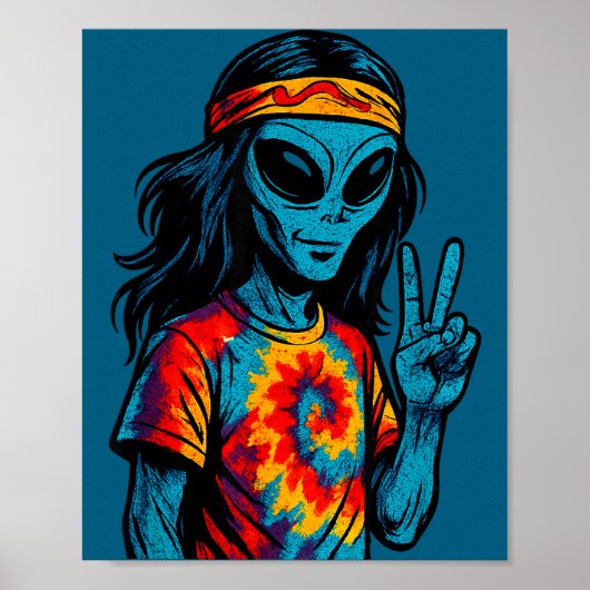 Poster Hipe Alien Tie-dye Design  (Devant)