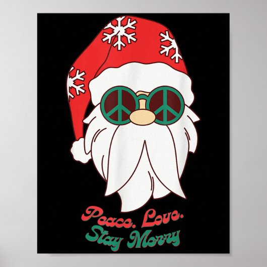 Poster Hipe Père Noël Super Peace Sign Funny Christmas (Devant)