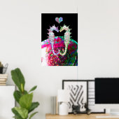 Poster HIPOCAMPES AMOUREUX ET Nacre ROSE (Bureau à domicile)