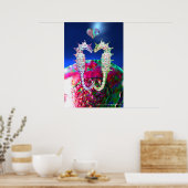 Poster HIPOCAMPES EN AMOUR, Nacre ROSE BLEU (Cuisine)