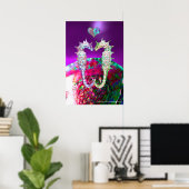 POSTER HIPOCAMPES EN AMOUR ROSE BLEU VIOLET MÈRE DE PERLE (Bureau à domicile)