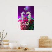 POSTER HIPOCAMPES EN AMOUR ROSE BLEU VIOLET MÈRE DE PERLE (Cuisine)