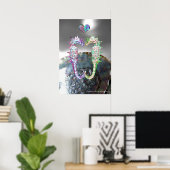 POSTER HIPOCAMPES EN AMOUR ROSE FUCHSIA MÈRE PERLE (Bureau à domicile)