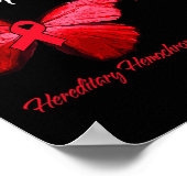 Poster Hippie Dragonfly Red Ribbon Sensibilisation au can (Coin)