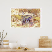 Poster Hippie Hill (lever du soleil jaune) (Cuisine)