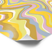 Poster Hippie les années 70 Marbre Vert Liquide Swirl Boh (Coin)