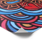 Poster Hippie Love Art Acrylique (Coin)