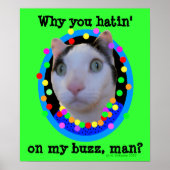 Poster Hippie Psychedelic Rainbow Buzz Chat (Devant)