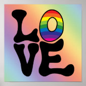 Poster Hippie Rainbow Love Text (Devant)