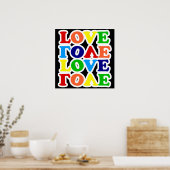 Poster Hippie Rainbow Love Valentines Day (Cuisine)