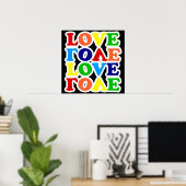 Poster Hippie Rainbow Love Valentines Day (Bureau à domicile)