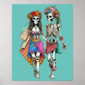 Poster Hippie Skeleton Couple (Devant)