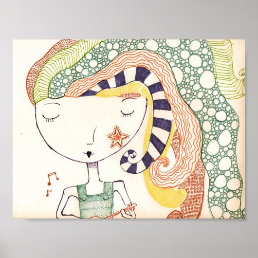 Poster hippie sous-marine (Devant)