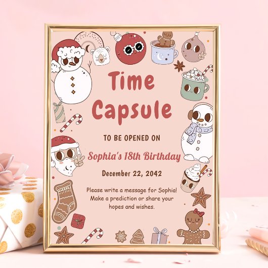 Poster Hippie Super rose Noël Père Noël Time Capsule