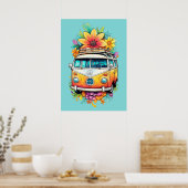 Poster Hippie Van (Cuisine)