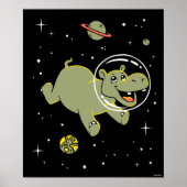 Poster Hippo Animaux Dans L'Espace (Devant)