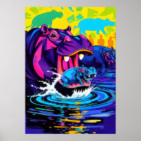Hippo Art Abstrait