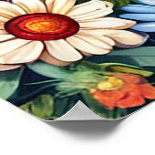 Poster Hippo d'anniversaire avec gâteau et ballons (Coin)