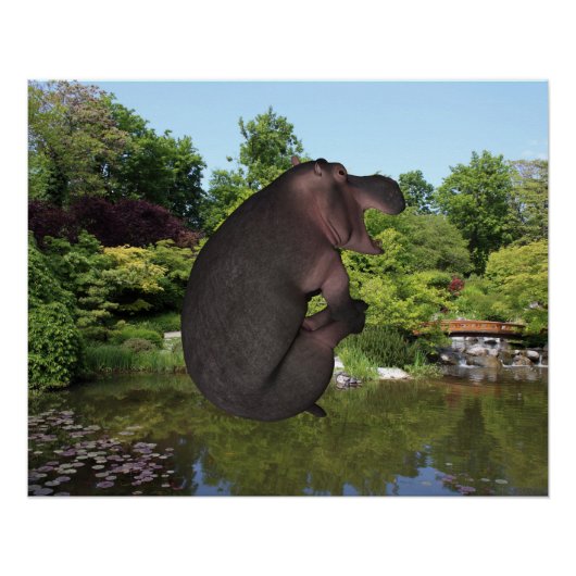 Poster Hippo de canonball (Devant)