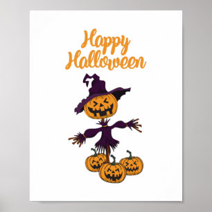 Poster Hippo de vacances Halloween sorcière Hippo Hippo