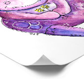 Poster Hippo mignon violet blanc (Coin)