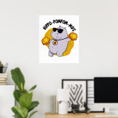 Poster Hippo-pompom-mus drôle Animal Hippo Pun (Bureau à domicile)