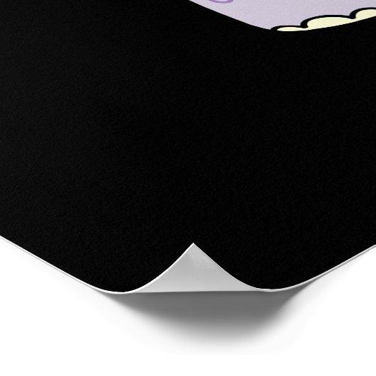 Poster Hippo-pompom-mus drôle Animal Hippo Pun Dark BG (Coin)