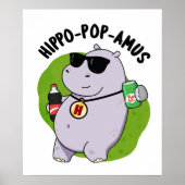 Poster Hippo-pop-amus Funny Hippo Soda Pop Pun (Devant)