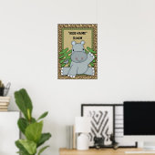 Poster Hippo pour enfants (Bureau à domicile)