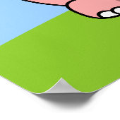 Poster Hippo rose mignon (Coin)