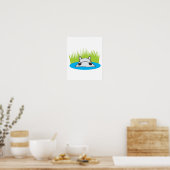 Poster hippo se cachant dans l'eau (Cuisine)