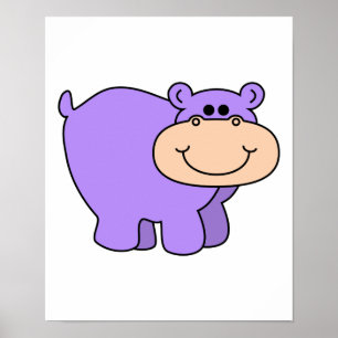 Poster hippo violet