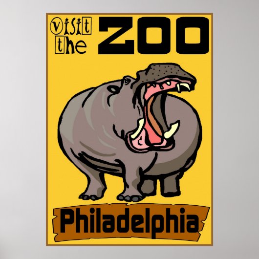 Poster Hippo : Visiter Zoo Philadelphie (Devant)