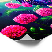 Poster Hippocampe floral fantastique (Coin)