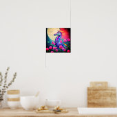 Poster Hippocampe floral fantastique (Cuisine)