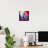 Poster Hippocampe floral fantastique (Bureau à domicile)