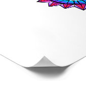 Poster Hippocampe polygonal arc-en-ciel (Coin)