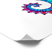 Poster Hippocampe polygonal arc-en-ciel (Coin)