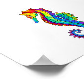 Poster Hippocampe polygonal arc-en-ciel (Coin)