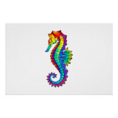 Poster Hippocampe polygonal arc-en-ciel (Devant)