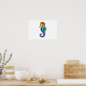 Poster Hippocampe polygonal arc-en-ciel (Cuisine)