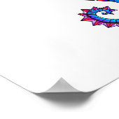 Poster Hippocampe polygonal arc-en-ciel (Coin)