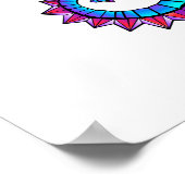 Poster Hippocampe polygonal arc-en-ciel (Coin)