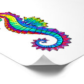 Poster Hippocampe polygonal arc-en-ciel (Coin)