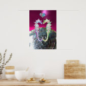 POSTER HIPPOCAMPES AMOUREUX PINK FUCHSIA MÈRE DE PERLE (Cuisine)